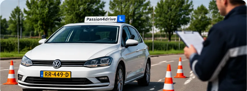 Praktijkexamen met lesauto en examinator
